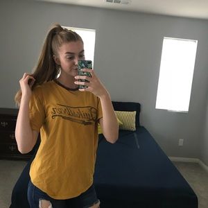 vintage quiksilver mens yellow shirt summer large